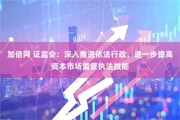 加倍网 证监会：深入推进依法行政，进一步提高资本市场监管执法效能